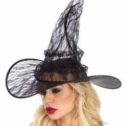 Leg Avenue Black Lace Witch Hat Costume Accessory Costumes
