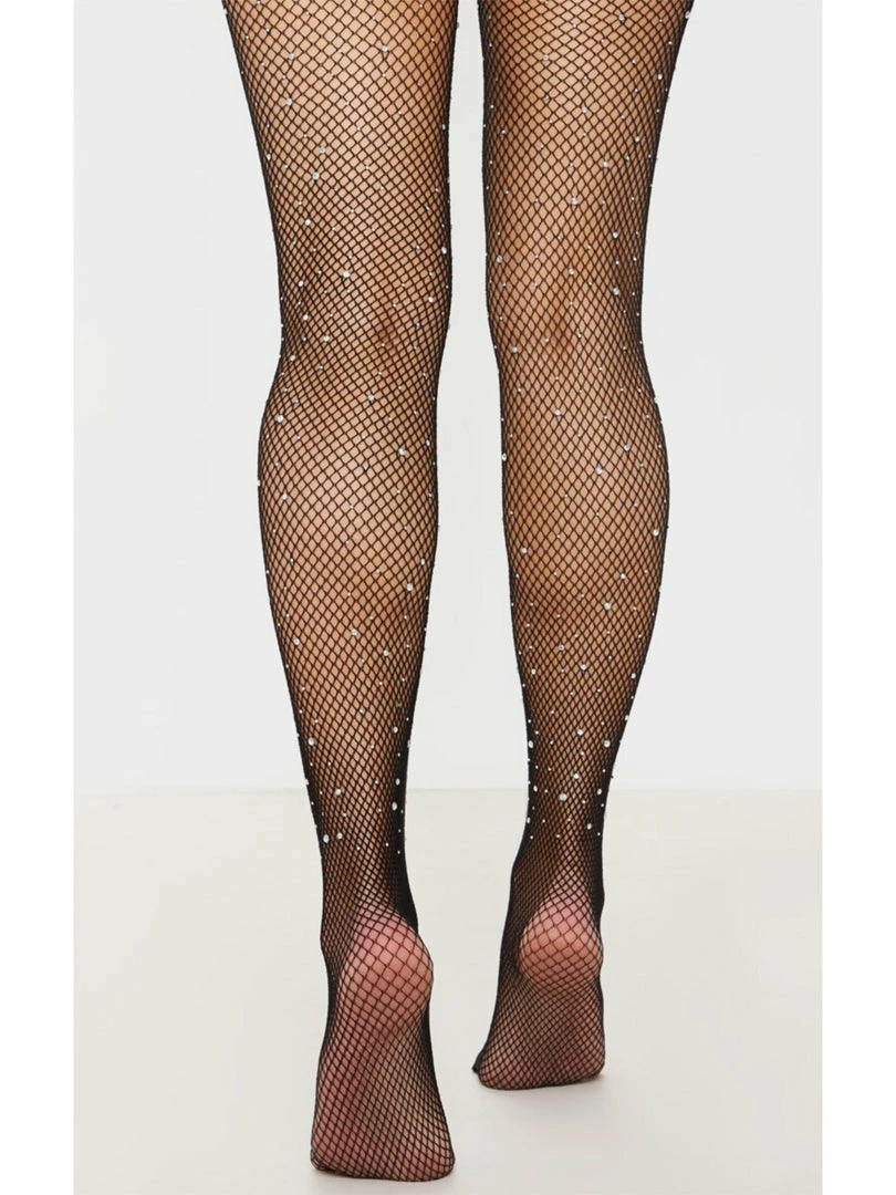 Shop Fortune Khloe Black Sparkle Glitter Crystalized Rhinestone Fishnet Tights Hosiery 2 Shop Fortune Khloe Black Sparkle Glitter Crystalized Rhinestone Fishnet Tights Hosiery