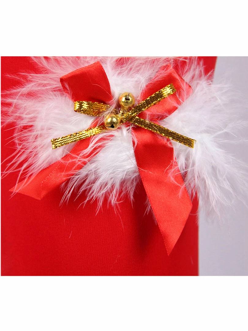 Shop Fortune Costumes Lingerie Red Thigh High Opaque Christmas Stockings With Fur & Bow Trim 2 Shop Fortune Costumes Lingerie Red Thigh High Opaque Christmas Stockings With Fur & Bow Trim