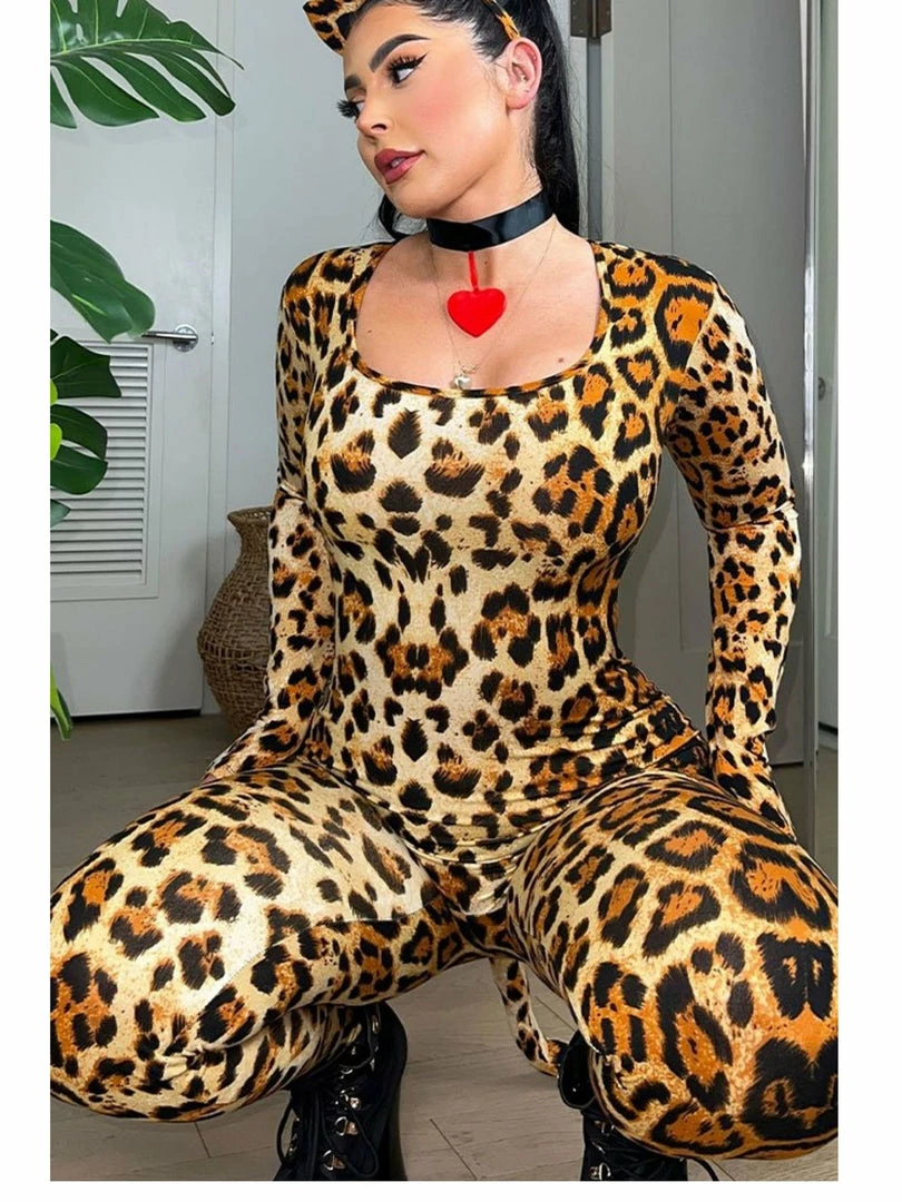 Leg Avenue Womens Sexy Leopard Print Catsuit Costume Costumes 3 Leg Avenue Womens Sexy Leopard Print Catsuit Costume Costumes