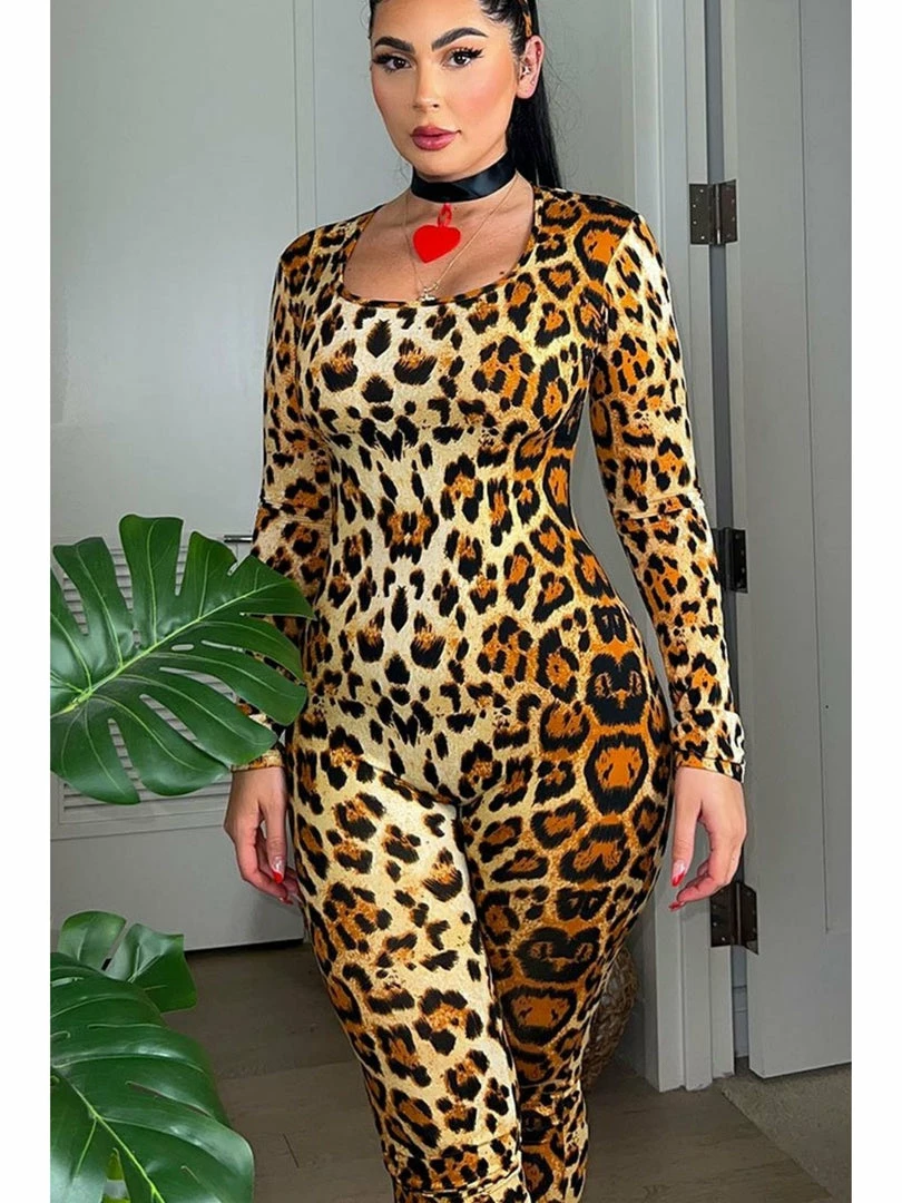 Leg Avenue Womens Sexy Leopard Print Catsuit Costume Costumes 1 Leg Avenue Womens Sexy Leopard Print Catsuit Costume Costumes
