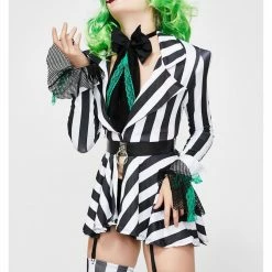 Forplay Womens Sexy Got The Juice Beetlejuice 6 Piece Costume With Wig Costumes