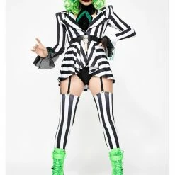 Forplay Womens Sexy Got The Juice Beetlejuice 6 Piece Costume With Wig Costumes