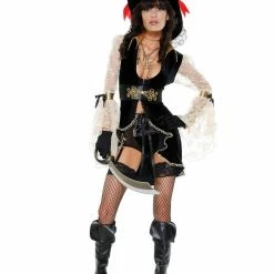 Forplay Sexy Black Caribbean Couture Womens Pirate Costume