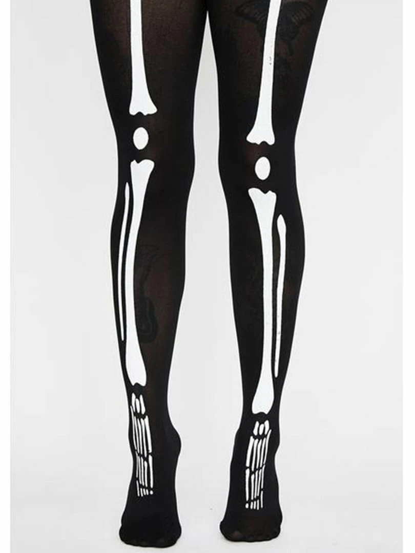Leg Avenue Womens Costumes Womens Halloween Skeleton Print Bone Tights 2 Leg Avenue Womens Costumes Womens Halloween Skeleton Print Bone Tights