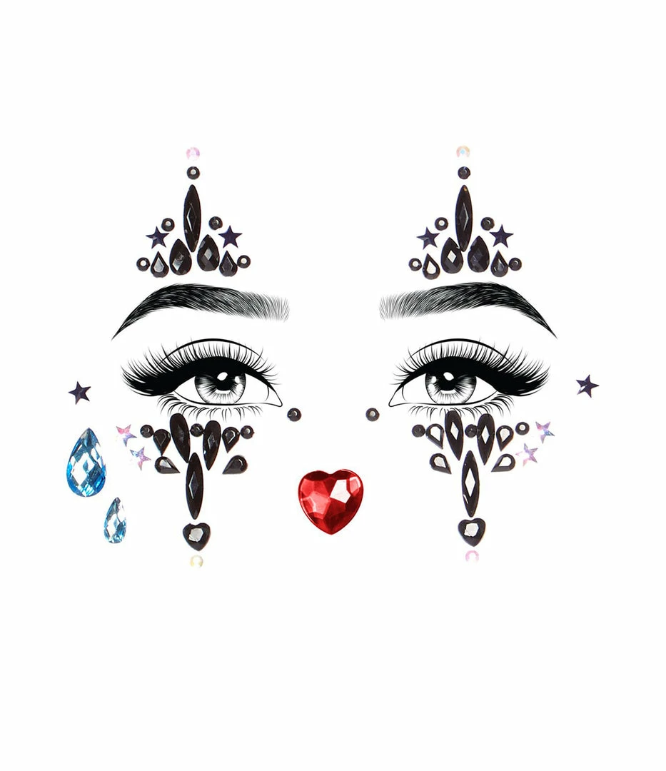 Leg Avenue Harlequin Clown Adhesive Face Jewels Stickers Costumes 2 Leg Avenue Harlequin Clown Adhesive Face Jewels Stickers Costumes