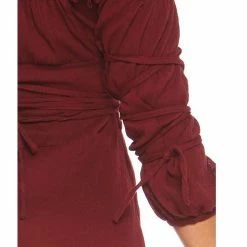 Leg Avenue Gauze Pirate Wench Peasant Dress Burgundy Red