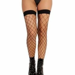 Leg Avenue Black Fence Net Thigh Highs