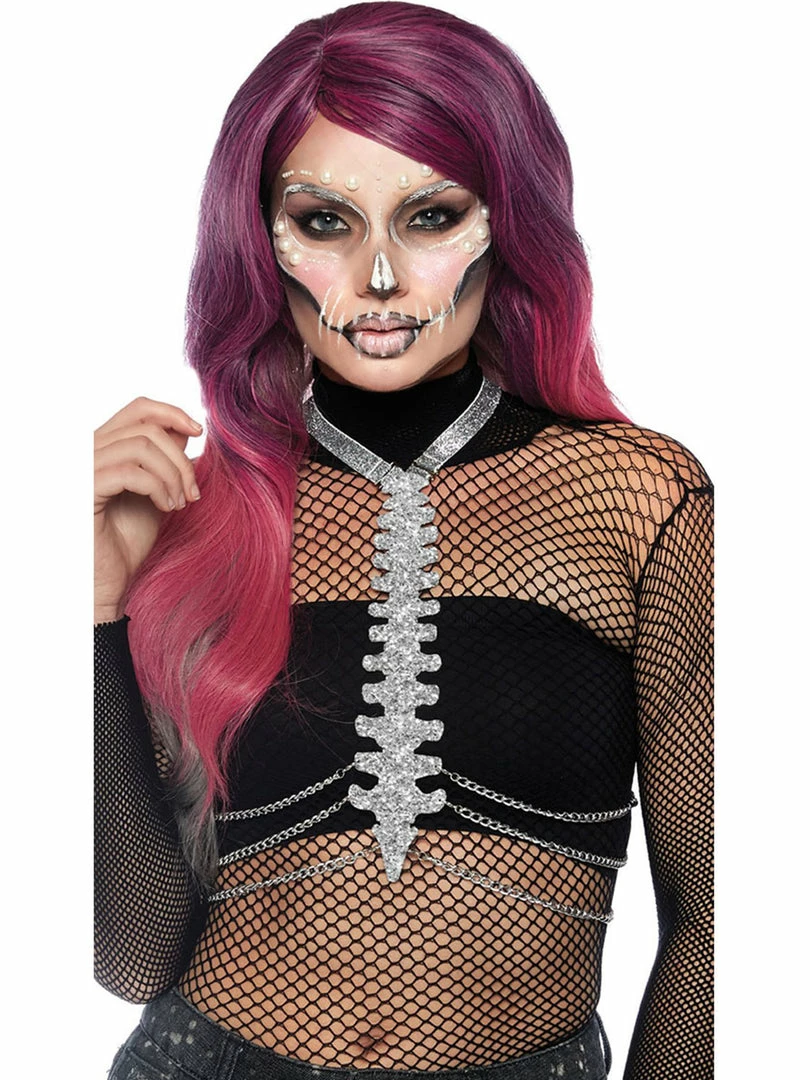 Leg Avenue Costumes Glitter Skeleton Bone Body Harness With Chains 1 Leg Avenue Costumes Glitter Skeleton Bone Body Harness With Chains