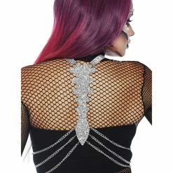 Leg Avenue Costumes Glitter Skeleton Bone Body Harness With Chains