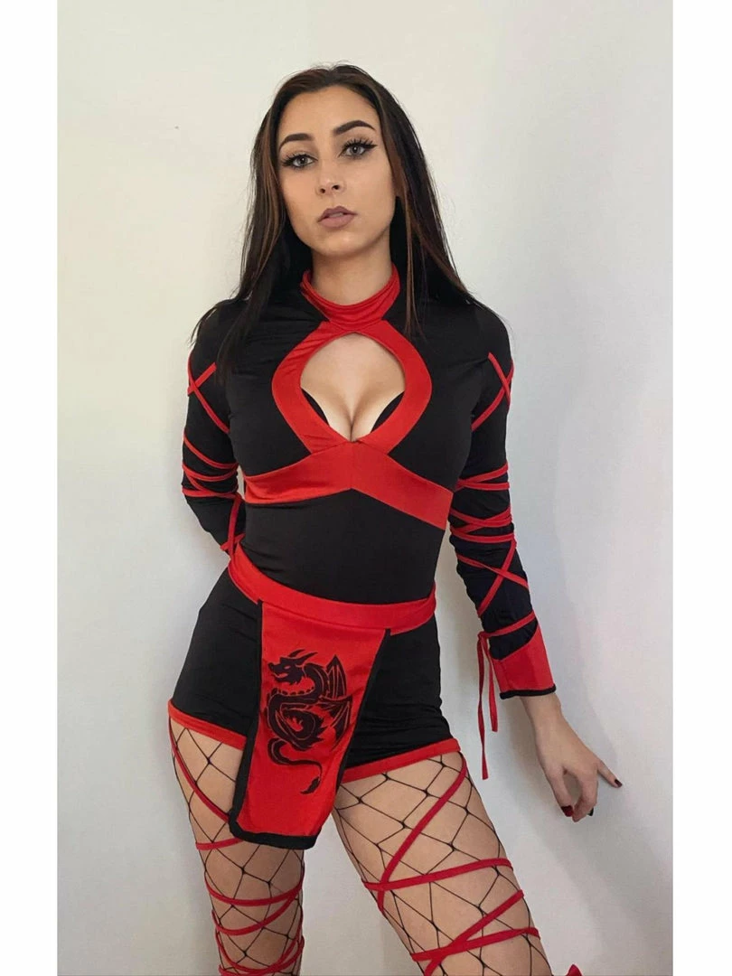 Leg Avenue Red & Black Deadly Sexy Dragon Ninja Costume 4 Leg Avenue Red & Black Deadly Sexy Dragon Ninja Costume