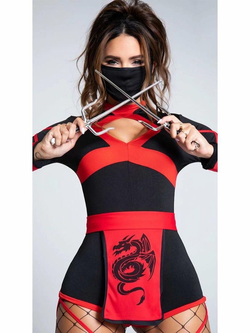 Leg Avenue Red & Black Deadly Sexy Dragon Ninja Costume 2 Leg Avenue Red & Black Deadly Sexy Dragon Ninja Costume