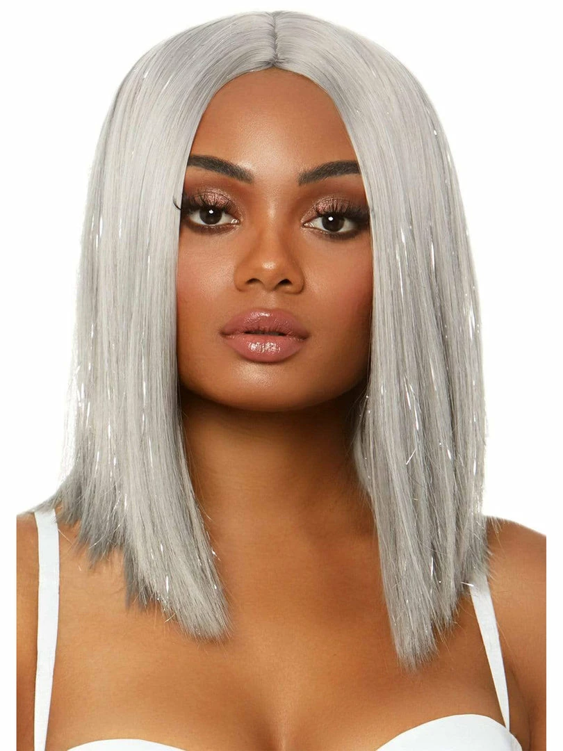 Leg Avenue Costume Accessories Icy Silver Tinsel Long Bob Fashion Wig 2 Leg Avenue Costume Accessories Icy Silver Tinsel Long Bob Fashion Wig