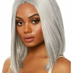 Leg Avenue Costume Accessories Icy Silver Tinsel Long Bob Fashion Wig