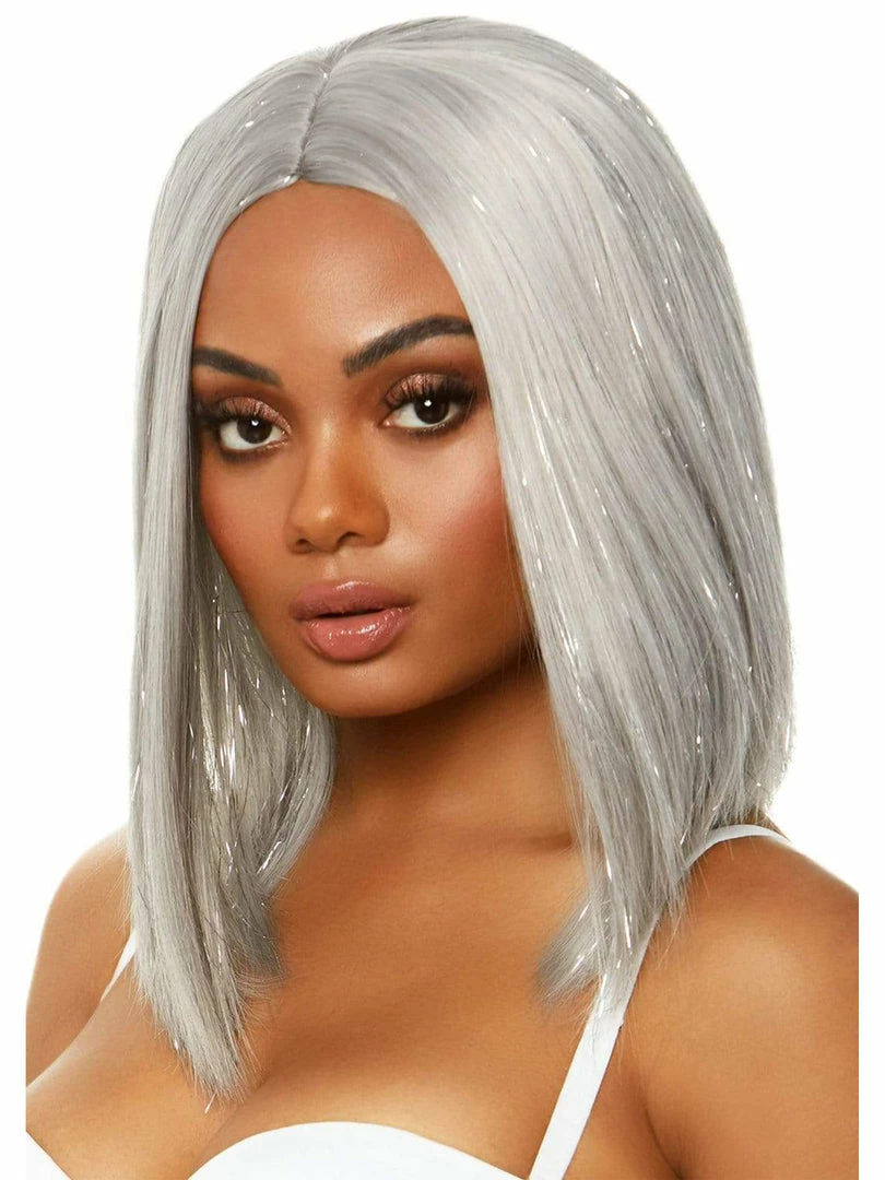 Leg Avenue Costume Accessories Icy Silver Tinsel Long Bob Fashion Wig 1 Leg Avenue Costume Accessories Icy Silver Tinsel Long Bob Fashion Wig