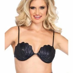 Leg Avenue Womens Mermaid Shell Bra Costume Top Black Costumes