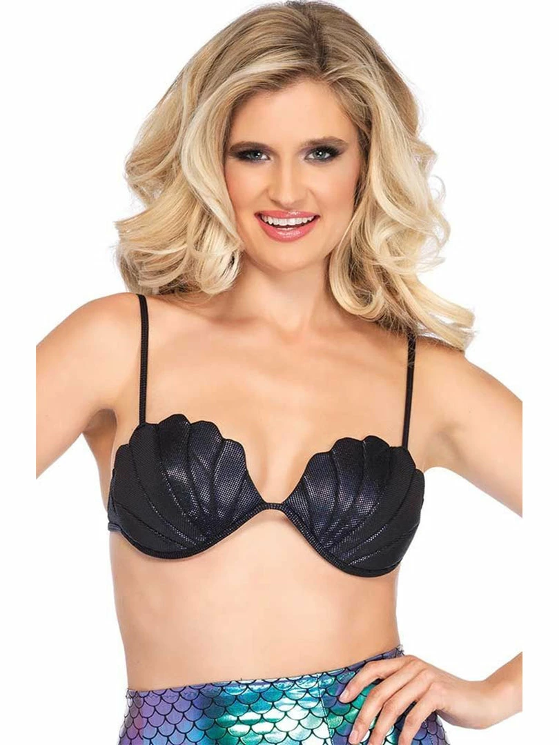 Leg Avenue Womens Mermaid Shell Bra Costume Top Black Costumes 2 Leg Avenue Womens Mermaid Shell Bra Costume Top Black Costumes