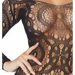 Leg Avenue Cruel Intentions Long Sleeved Crochet Bodycon Lingerie Dress