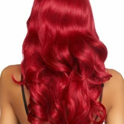 Leg Avenue Red Long Wavy Costume Wig With Bangs Costume Accessories