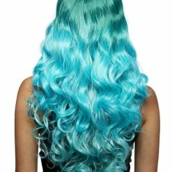 SMIFFYS Long Wavy Ombre Turquoise Mermaid Wig By Manic Panic