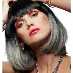 SMIFFYS Manic Panic Glam Doll Grey & Black Ombre Wig Wigs