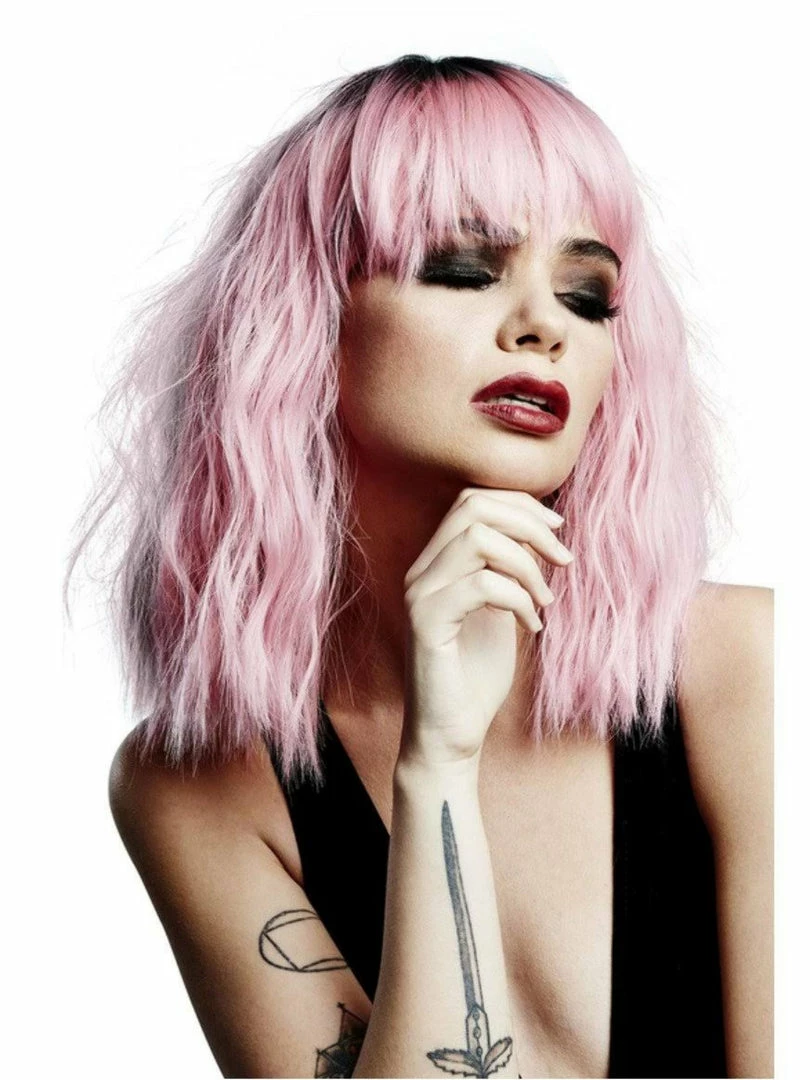 SMIFFYS Manic Panic Cotton Candy Pink Wig With Dark Root Wigs 1 SMIFFYS Manic Panic Cotton Candy Pink Wig With Dark Root Wigs