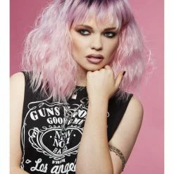 SMIFFYS Manic Panic Cotton Candy Pink Wig With Dark Root Wigs 7 SMIFFYS Manic Panic Cotton Candy Pink Wig With Dark Root Wigs