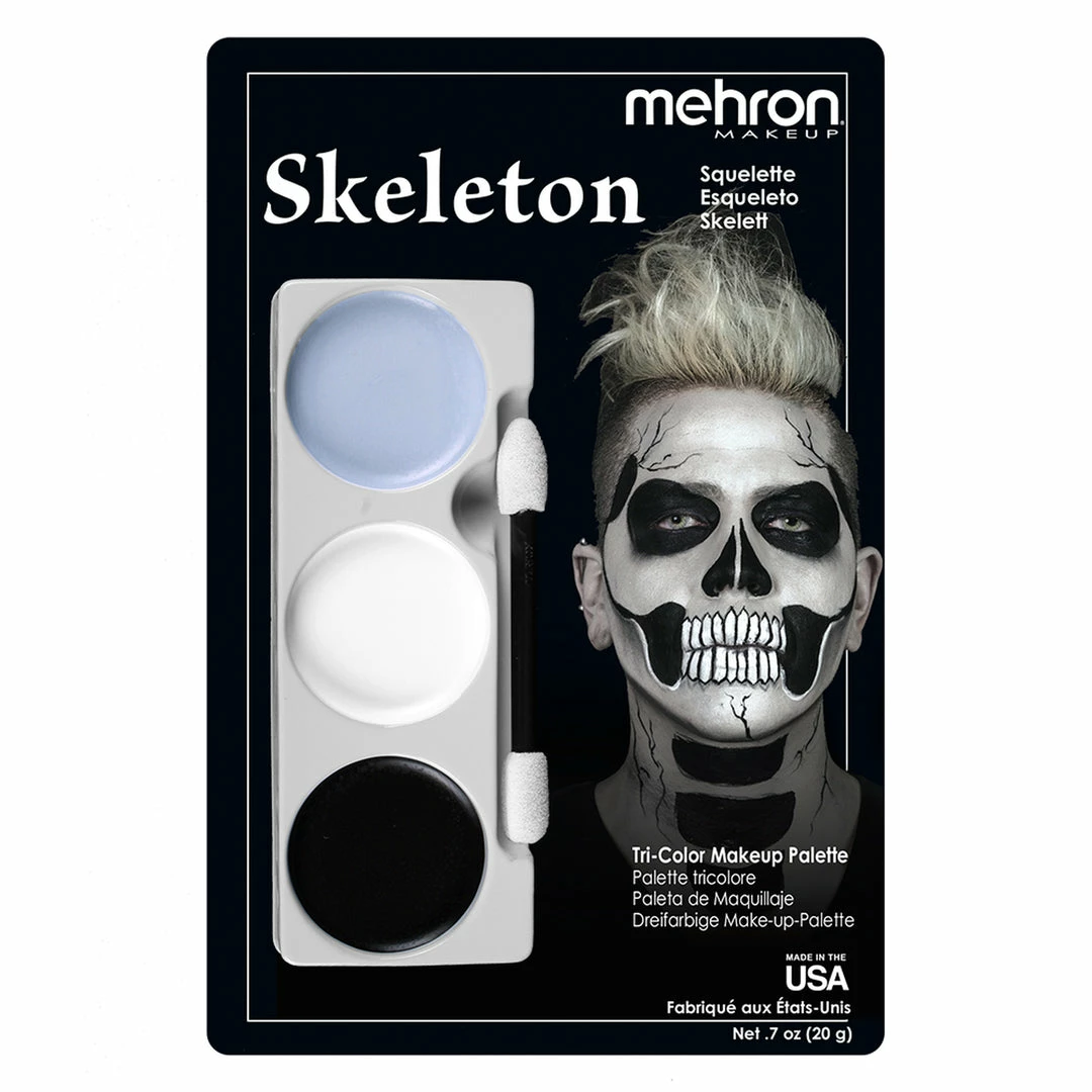 Mehron Skeleton Tri Colour Make Up Palette 1 Mehron Skeleton Tri Colour Make Up Palette