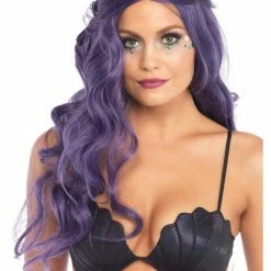 Leg Avenue Womens Long Wavy Purple Mermaid Wig Costumes 6 Leg Avenue Womens Long Wavy Purple Mermaid Wig Costumes
