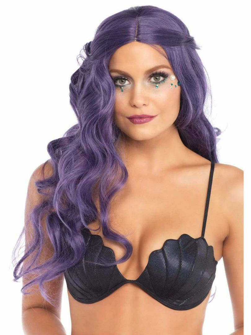 Leg Avenue Womens Long Wavy Purple Mermaid Wig Costumes 3 Leg Avenue Womens Long Wavy Purple Mermaid Wig Costumes