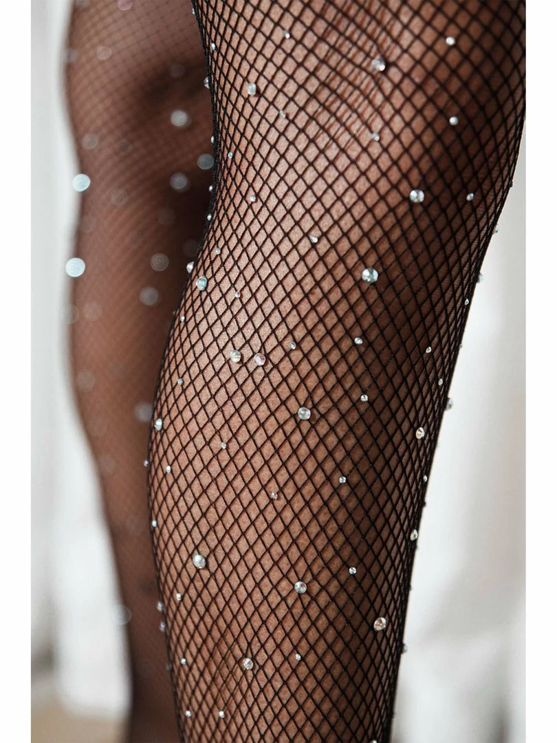 Shop Fortune Khloe Black Sparkle Glitter Crystalized Rhinestone Fishnet Tights Hosiery 4 Shop Fortune Khloe Black Sparkle Glitter Crystalized Rhinestone Fishnet Tights Hosiery