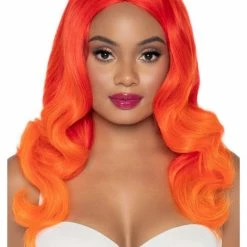 Leg Avenue Orange Ombre Long Wavy Wig