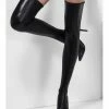Leg Avenue Hosiery Womens Wet Look Shiny Thigh High Stockings