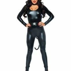 Leg Avenue Costumes Sleek Feline Femme Fatale Catsuit Costume