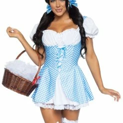 Leg Avenue Dorothy Blue Gingham Farm Girl Costume Dress Costumes