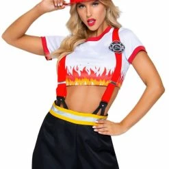 Leg Avenue Costumes Womens 2-Piece Red Hot Firefighter Uniform Costume