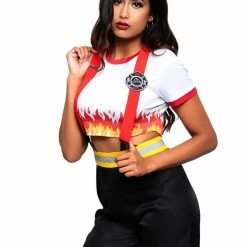 Leg Avenue Costumes Womens 2-Piece Red Hot Firefighter Uniform Costume