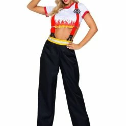 Leg Avenue Costumes Womens 2-Piece Red Hot Firefighter Uniform Costume