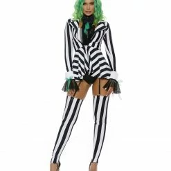 Forplay Womens Sexy Got The Juice Beetlejuice 6 Piece Costume With Wig Costumes