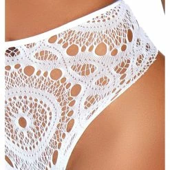 Leg Avenue Frenchie White Crochet Lace 2 PC Crop Top & Panty