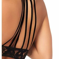 Leg Avenue Lingerie Frenchie Black Crochet Lace 2 PC Crop Top & Panty