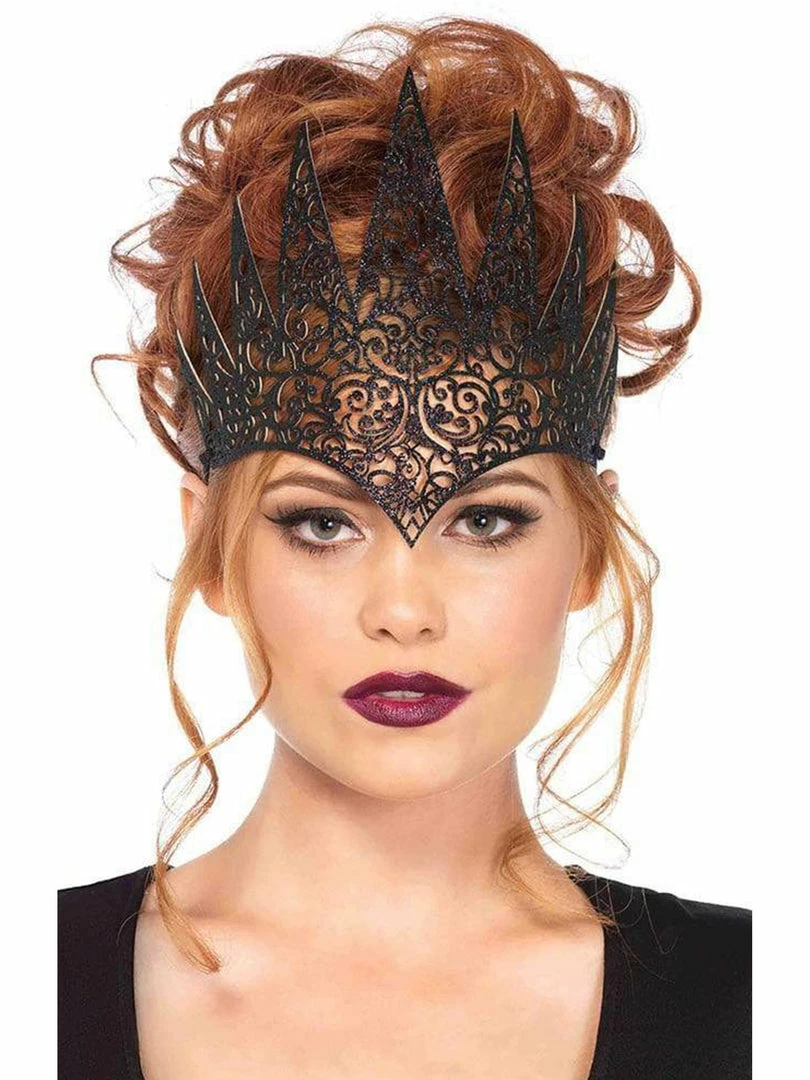 Leg Avenue Glittery Black Royal Crown Costume Accessory 1 Leg Avenue Glittery Black Royal Crown Costume Accessory
