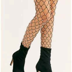 Leg Avenue Hosiery Faux Pearl Embellished Fence Net Tights