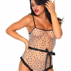 Leg Avenue Starry Eyed Sheer Flocked Star Print Bodysuit 16 Leg Avenue Starry Eyed Sheer Flocked Star Print Bodysuit