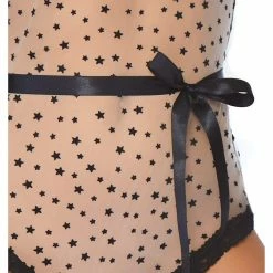 Leg Avenue Starry Eyed Sheer Flocked Star Print Bodysuit 12 Leg Avenue Starry Eyed Sheer Flocked Star Print Bodysuit