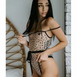 Leg Avenue Starry Eyed Sheer Flocked Star Print Bodysuit 14 Leg Avenue Starry Eyed Sheer Flocked Star Print Bodysuit