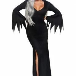 Leg Avenue High Slit Floor Length Bodycon Gothic Dress Halloween Costume Costumes