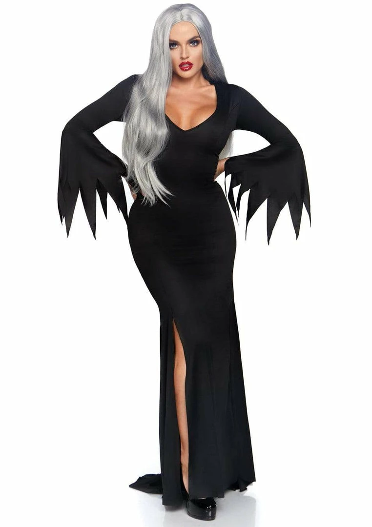 Leg Avenue High Slit Floor Length Bodycon Gothic Dress Halloween Costume Costumes 1 Leg Avenue High Slit Floor Length Bodycon Gothic Dress Halloween Costume Costumes