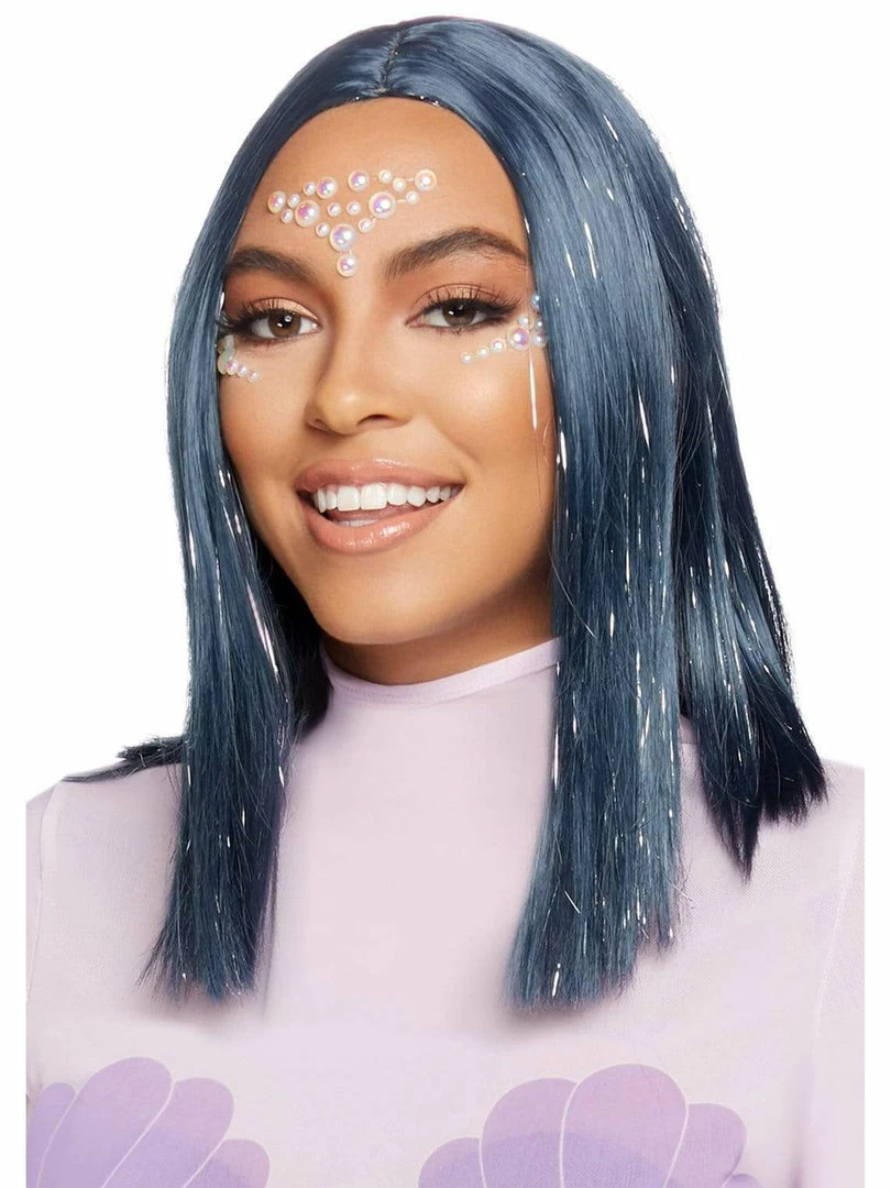 Leg Avenue Midnight Blue Tinsel Long Bob Fashion Wig Costume Accessories 3 Leg Avenue Midnight Blue Tinsel Long Bob Fashion Wig Costume Accessories