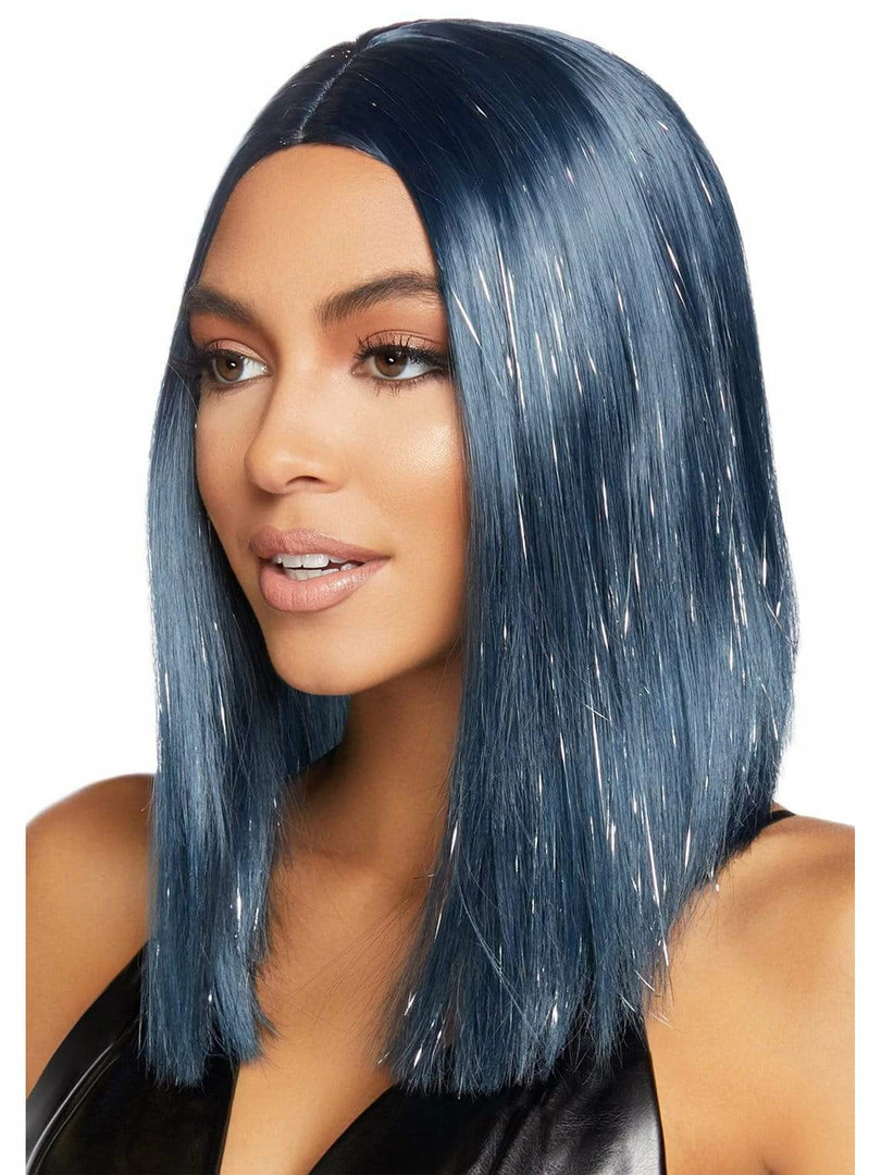Leg Avenue Midnight Blue Tinsel Long Bob Fashion Wig Costume Accessories 2 Leg Avenue Midnight Blue Tinsel Long Bob Fashion Wig Costume Accessories